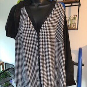 Elementz Houndstooth Blouse 2X